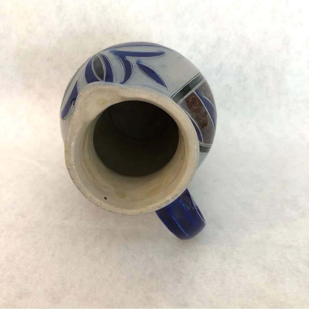 Vintage German Zoller Salt Glaze Handarbeit Handmade Pottery Pitcher